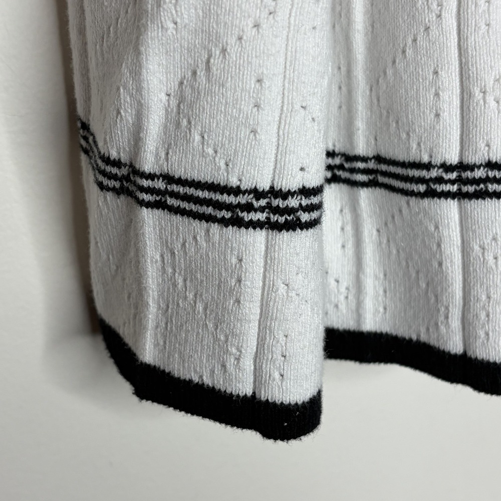 Pointelle Knit Pleated Tennis Skirt White Womens M Preppy Academia Collegiate - Picture 2 of 5